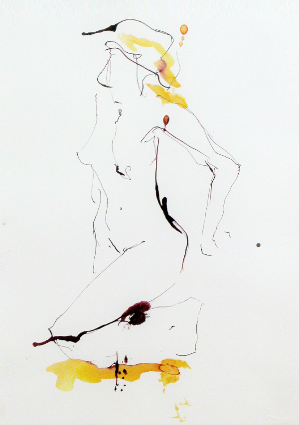 Dancing nude, ink on paper, 29.7 x 42cm