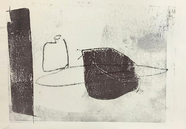 Still life, monotype, 21 x 15cm