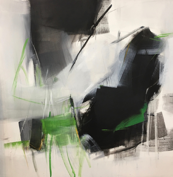 Gouache, chalk on canvas, 100 x 100cm, 2016