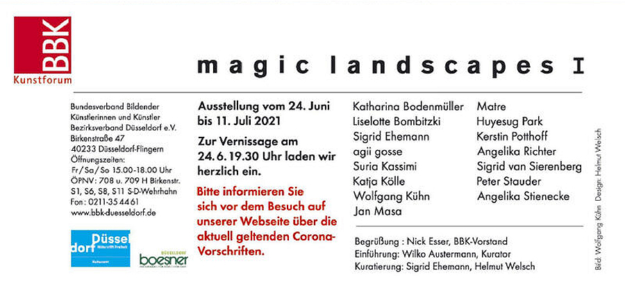 Exhibition ‘magic landscapes’ at the BBK Kunstforum Düsseldorf