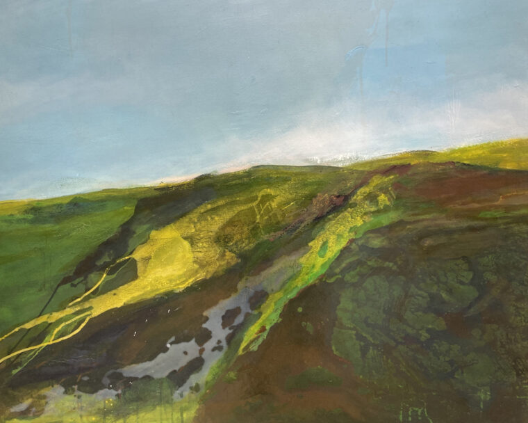 Ölfarbe und Tusche auf Leinwand, 100 x 100cm, 2020