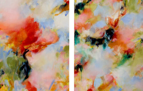 Ölfarbe auf Leinwand, 2-teilig, je 80 x 60 cm, 2021
